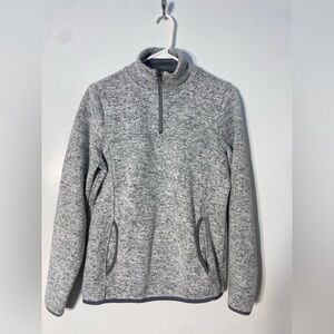 Woman’s Gray and white Quarter-Zip Sweater